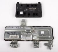 CLK: Two Mercedes Benz CLK parts including Mercedes Benz CLK front right passenger door control module&nbsp;& Mercedes TRW Polska airbag module, (2098202026/01, 30342728A)