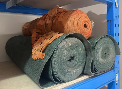 SCREENING MESH: Three large rolls of screening mesh, suitable for construction site fences ect.