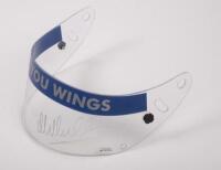 WEBBER: A late 2000s perspex Red Bull racing 'Gives You Wings' helmet visor, signed by Mark Webber in silver. Visor with holographic authentication sticker from P.A.A.S numbered 'MF 012916'&nbsp;