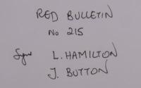 FORMULA 1: A June 8,&nbsp;2008, Issue 215, of 'THE RED BULLETIN', front cover signed by Lewis Hamilton and Jenson Button - 2