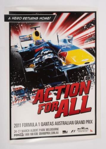 AUSTRALIAN GRAND PRIX: Two copies of a promotional poster promoting the Qantas Australian Grand Prix 24-27 of March, 2011 at Albert Park