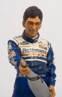 DAMON HILL: A 1:9 scale limited edition (0616/5000) cold cast porcelain resin figure of Damon Hill sculpted by Paul Szeiler for Endurance Ltd, on wooden base with engraved plaque, NIB and accompanied by a COA from The Art of Sport, 22cm high - 2