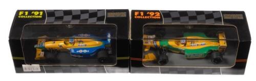BENETTON SCHUMACHER: A pair of Benetton formula 1 models, a B191 Michael Schumacher, product number 123, also a B192 Michael Schumacher, product number 143
