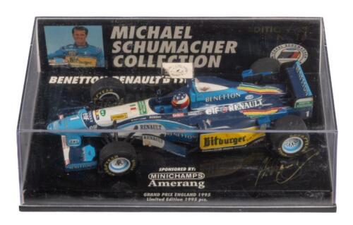 BENETTON RENAULT B 195: A 1:43 scale Minichamps Benetton Renault B 195 as raced by Michael Schumacher in the Grand Prix England 1995