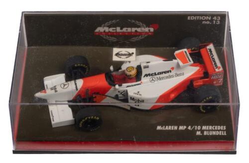 McLAREN MP 4/10 MERCEDES: A 1:43 scale Minichamps McLaren MP 4/10 Mercedes as raced by Mark Blundell in 1995
