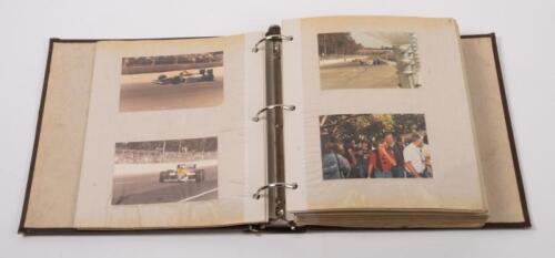ADELAIDE GRAND PRIX: A collection of personal photographs all taken at the inaugural 1985 Adelaide Formula One Grand Prix, consits of 90 pages, with two to three photos per page, includes signatures and photos of drivers such as Keke Rosberg, Alain Prost, Niki Lauda and Alan Jones