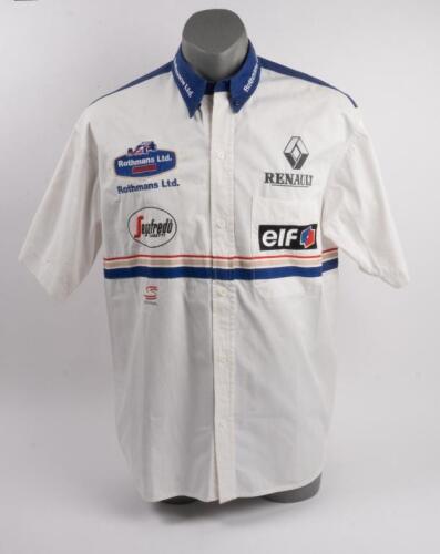 WILLIAMS RENAULT: A original c1994 Williams Renault Rothmans Racing team shirt in size small by Goodsports Authentic Raceday Apparel.