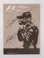 HUNGARIAN: A autographed formula 1 race programme&nbsp;from the 2003 Budapest&nbsp;GP,&nbsp;signed by, David Coulthard, Micheal Schumacher, Fernando Alonso, Rubens Barrichello and Kimi Raikkonen.