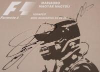 HUNGARIAN: A autographed formula 1 race programme&nbsp;from the 2003 Budapest&nbsp;GP,&nbsp;signed by, David Coulthard, Micheal Schumacher, Fernando Alonso, Rubens Barrichello and Kimi Raikkonen. - 2
