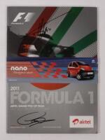 INDIA: A autographed formula 1 race programme&nbsp;from the 2011 Indian&nbsp;GP,&nbsp;signed by, Fernando Alonso, Lewis Hamilton.