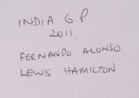 INDIA: A autographed formula 1 race programme&nbsp;from the 2011 Indian&nbsp;GP,&nbsp;signed by, Fernando Alonso, Lewis Hamilton. - 4