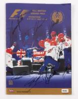 BRITISH: A autographed Formula 1 race programme&nbsp;from the 1999&nbsp;British GP Silverstone,&nbsp;signatures&nbsp;include, Michael Schumacher, Mika Hakkinen, Eddie Irvine and others.