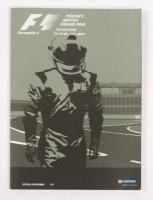 BRITISH: A autographed Formula 1 race&nbsp;programme&nbsp;from the 2003 British GP Silverstone,&nbsp;signatures&nbsp;include, Michael Schumacher, Kimi Raikkonen, Juan Pablo Montoya&nbsp;and others.