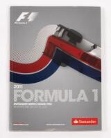 BRITISH: A autographed formula 1 race&nbsp;programme&nbsp;from the 2011&nbsp;British GP Silverstone,&nbsp;signatures&nbsp;include, Sebastian Vettel, Mark Webber, Jenson Button&nbsp;and others.