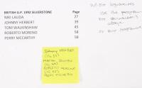 BRITISH: A autographed Formula 1 race&nbsp;programme&nbsp;from the 1992&nbsp;British GP Silverstone, signatures include, Niki Lauda, Johnny Herbert,&nbsp;Roberto Moreno, Perry McCarthy, as well as&nbsp;Nigel Mansell news articles.&nbsp; - 4