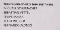 TURKISH: A autographed formula 1 race programme&nbsp;from the 2010 Turkish GP Istanbul,&nbsp;signed by, Michael Schumacher, Sabastian Vettel, Mark Webber and 2 other drivers. - 4