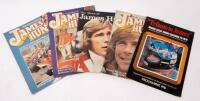 JAMES HUNT: Three James Hunt Magazines Additions 1,2 and 3, the story of James Hunt, "Tribute to James" brands hatch 1976 programme, signed by James&nbsp;Hunt to cover&nbsp;