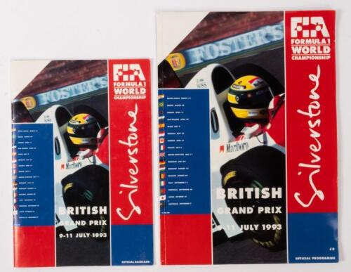 BRITISH: A autographed formula 1 race programme from the 1993 British GP Silverstone, signed by, Damon Hill, Martin Brundle.