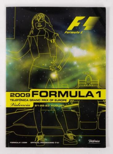 EUROPE: A autographed Formula 1 race programme from the 2009 Europe GP