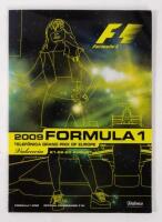 EUROPE: A autographed Formula 1 race programme&nbsp;from the 2009 Europe&nbsp;GP