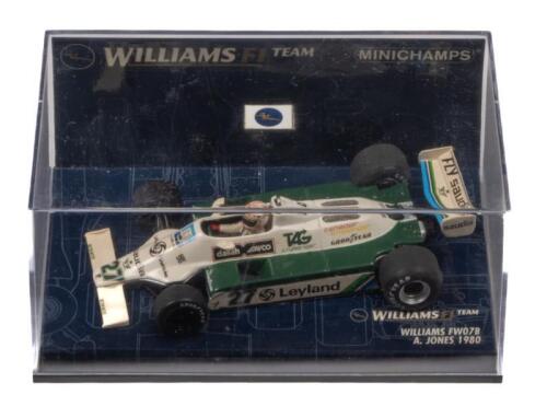 WILLIAMS FW07B JONES: A 1:43 scale Minichamps Williams FW07B, as raced by Alan Jones in 1980