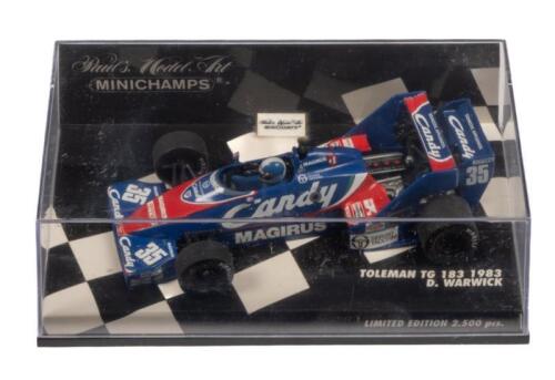 TOLEMAN TG 183: A 1:43 scale Minichamps Toleman TG 183, as raced by Derek Warwick in 1983
