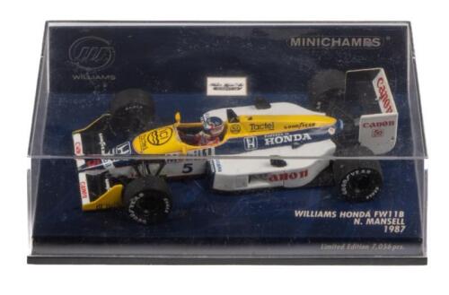 WILLIAMS HONDA FW11B: A 1:43 scale Minichamps Williams Honda FW11B, as raced by Nigel Mansell in 1987, limited edition 7056 pieces