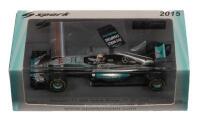 MERCEDES F1 W06: A 1:43 scale Spark model Mercedes F1, W06 hybrid as driven to victory by Lewis Hamilton