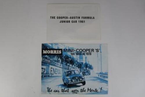 COOPER/MINI: Two brochures relating to 1961 Cooper Formula Junior /Morris Mini Cooper S