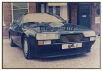V8 VANTAGE ZAGATO: A rare Aston Martin V8 Vantage Zagato print on board, 51.5cm high, 76cm wide