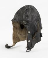 AVIATION HELMET: A early 20th century leather aviation flying helmet by Lasicas Australia, size 6 & 3/4, inside marked with 'W.Davidson 438700' in black ink.
