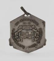 MOTORCYCLING: A fine small double sided medallion&nbsp;dated 1930 from a motorcycling hill climb event held at Mottarone, Italy, 2.5cm in diameter