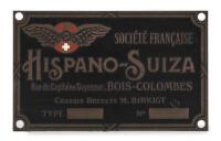 HISPANO SUIZA: Hispano Suiza nameplate bodywork badge