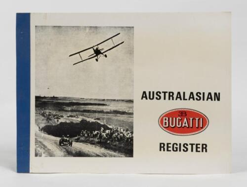 BUGATTI: A 1974 edition of 'AUSTRALASIAN BUGATTI REGISTER' softcover book. Compiled and signed by Bob King