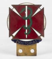 MEDICAL: A circa 1950s NSW doctors car grille badge enamelled brass