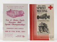 FISHERMEN'S BEND: Two official programs from the June 1957 Car & Motor Cycle Quarter Mile Sprint Championships and the May 1959 Red Cross Sprint Meeting