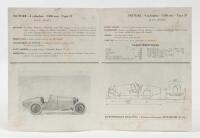 TYPE 37: Original rare 1925 fold out brochure Bugatti Type 37, 4 cylinder, 10 CV. Sport, 1.5 litre, in French text - 3