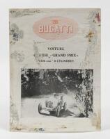 TYPE 39: A very rare 1925 fold out brochure Bugatti Type 39, 8 cylinder, 1.5 litre, 4 pages, in French text