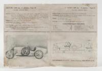 TYPE 39: A very rare 1925 fold out brochure Bugatti Type 39, 8 cylinder, 1.5 litre, 4 pages, in French text - 3