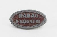 RABAG E.BUGATTI PIN: A rare 'RABAG&nbsp;E.Bugatti' (Rheinische&nbsp;Automobilbau AG) lapel pin, 2.5cm wide