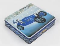 BISCUIT TIN: A Bugatti biscuit tin box, 23cm wide