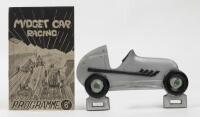 MIDGET CAR RACING: An official fold out program of the NSW Auto Racing Association Midget Car Racing event, seven pages, also includes and aluminium Midget plaque