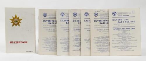 SILVERSTONE/JACK BRABHAM: A collection of seven programs from the late 60s Silverstone race events, including the 14 May 1966 Formula One event won by Jack Brabham in the Brabham BT19