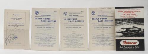 RACING PROGRAMS: A collection of five racing programs from UK events,