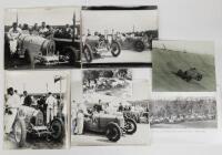 EARLY MOTOR RACING PHOTOGRAPHS: A collection of seven reproduced photographs of early motor racing events mostly in Australia