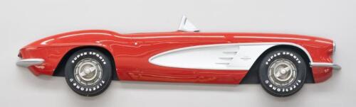 A decorative full size wall hanging of a profile of Corvette C1 in fiberglass, 440cm wide [Location: Cheltenham, VIC]