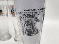 AUSTRALIAN GRAND PRIX 1980: A set of four commemorative large beer glasses from the 1980 Australian Grand Prix at Calder Raceway, 24cm high - 4