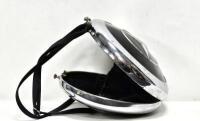 A decorative lined ladies handbag constructed from two Mercedes-Benz hubcaps, 25cm diameter, by automotive artist Terry Lawrie - 2