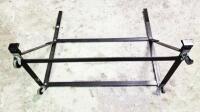 HARDTOP STAND: A black metal moveable hard top stand 81cm wide, 81cm high, 45.5cm deep overall. - 2