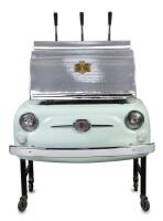 A decorative fiberglass&nbsp;coffee machine table in the form of a Fiat 500, the metal frame construction built to take weight of machine&nbsp; - 4